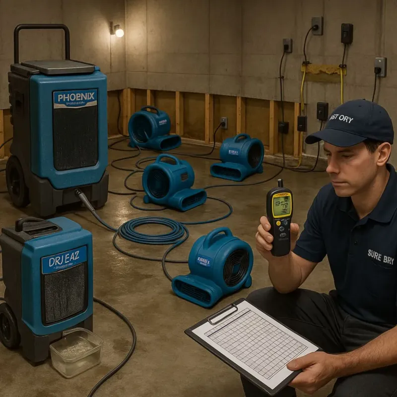 Structural Drying and Dehumidification process in South Whitley, IN